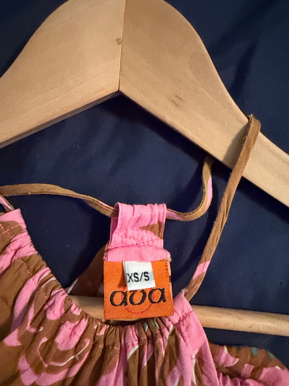 Pink and Brown Floral Halter Maxi Dress - Picture 7 of 8